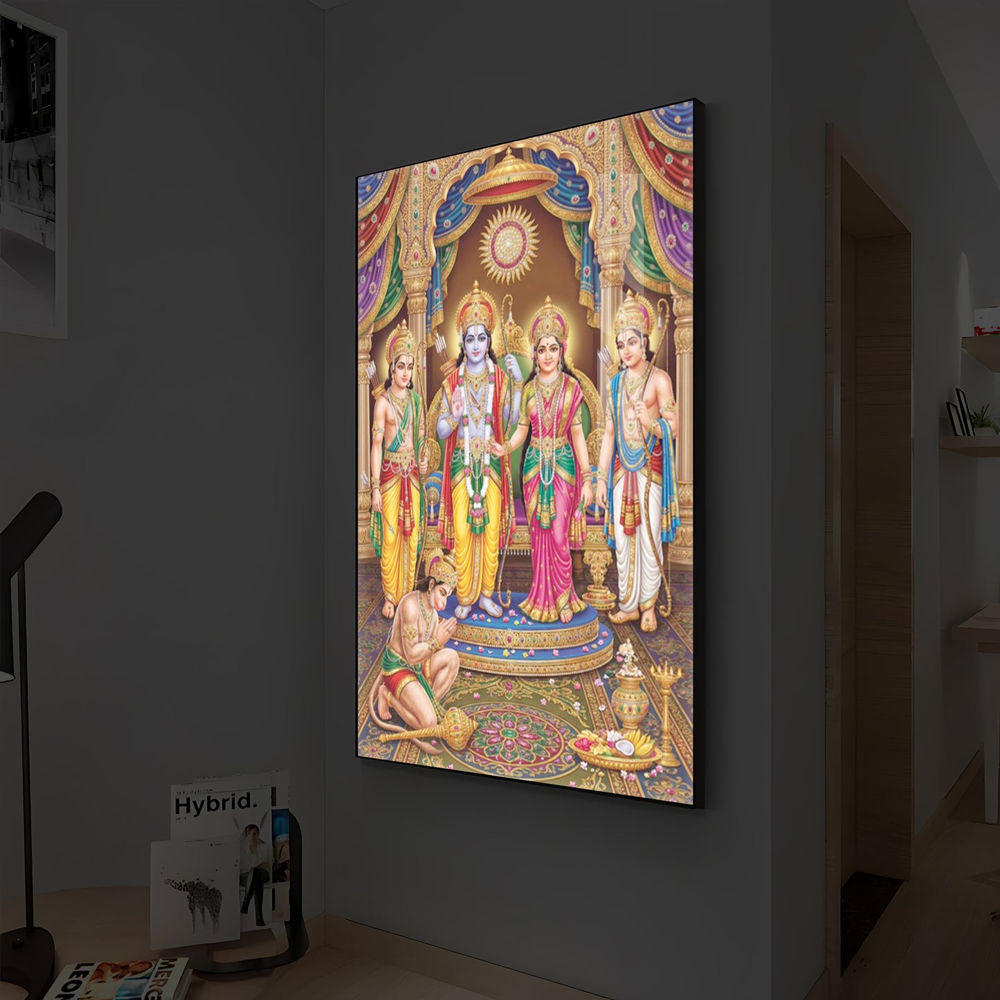 Ram Darbar Modern Luxury Backlight Vertical Wall Art