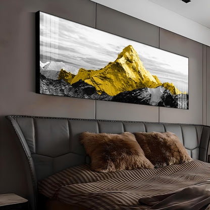 Elegant Yellow Mountains Premium Acrylic Horizontal Wall Art