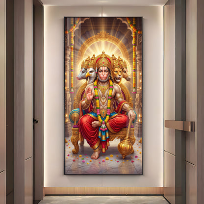 Divine Panchmukhi Hanuman Ji Essence Premium Acrylic Vertical Wall Art