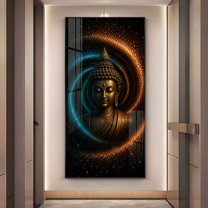 Serene Buddha Cosmic Energy Premium Acrylic Vertical Wall Art