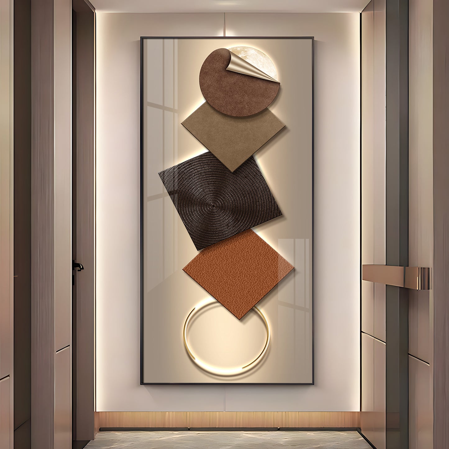 Elegant Geometry Abstract Design Premium Acrylic Vertical Wall Art