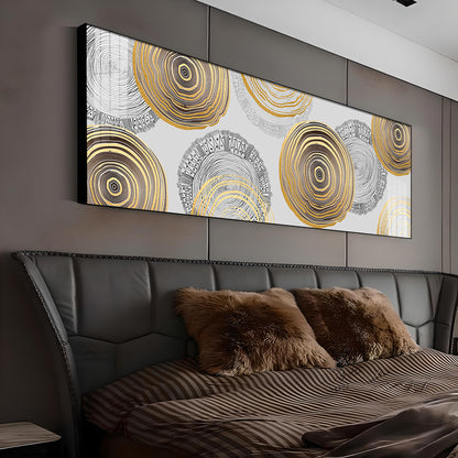 Elegant Gold and Black Rings Premium Acrylic Horizontal Wall Art