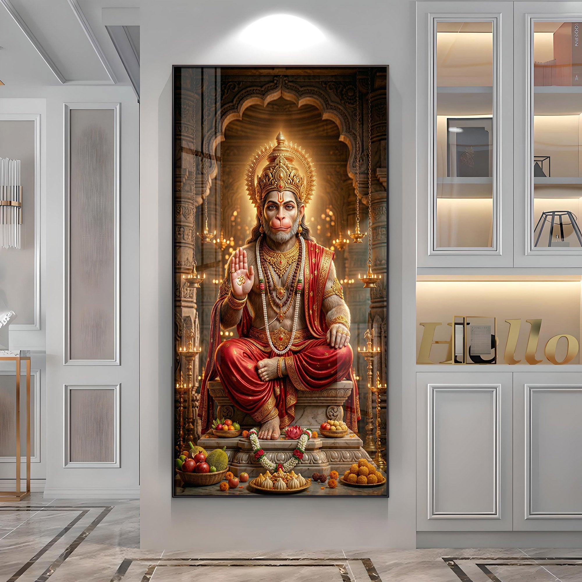 Hanuman Ji Blessing Premium Acrylic Vertical Wall Art