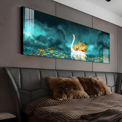 Serene Swan Drift Premium Acrylic Horizontal Wall Art