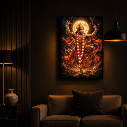 Dancing Hanuman Modern Luxury Backlight Vertical Wall Art