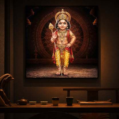 Divine Lord Murugan Modern Luxury Backlight Square Wall Art