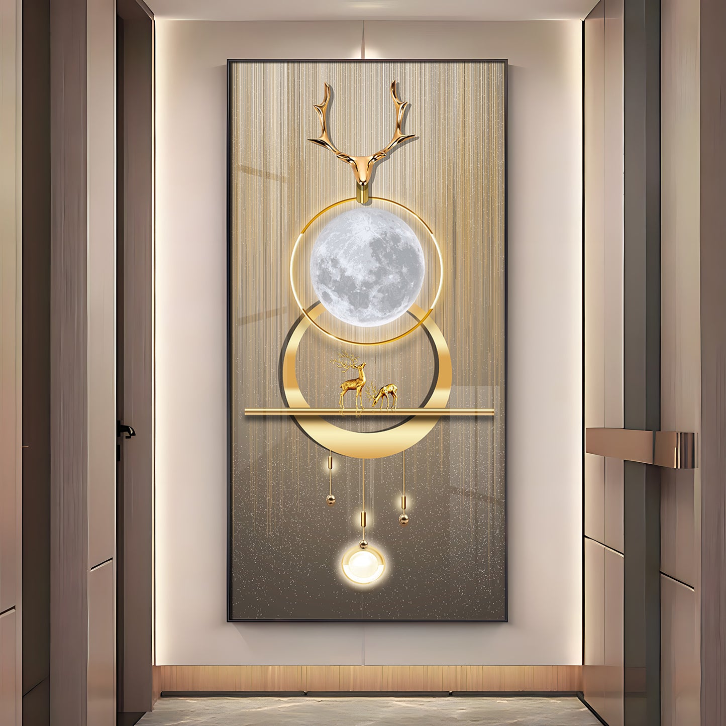 Deer Beneath the Moon Premium Acrylic Vertical Wall Art