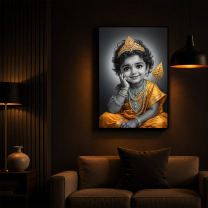 Little Murugan Modern Luxury Backlight Vertical Wall Art