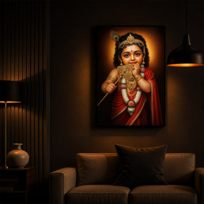 Little Murugan Ji Modern Luxury Backlight Vertical Wall Art