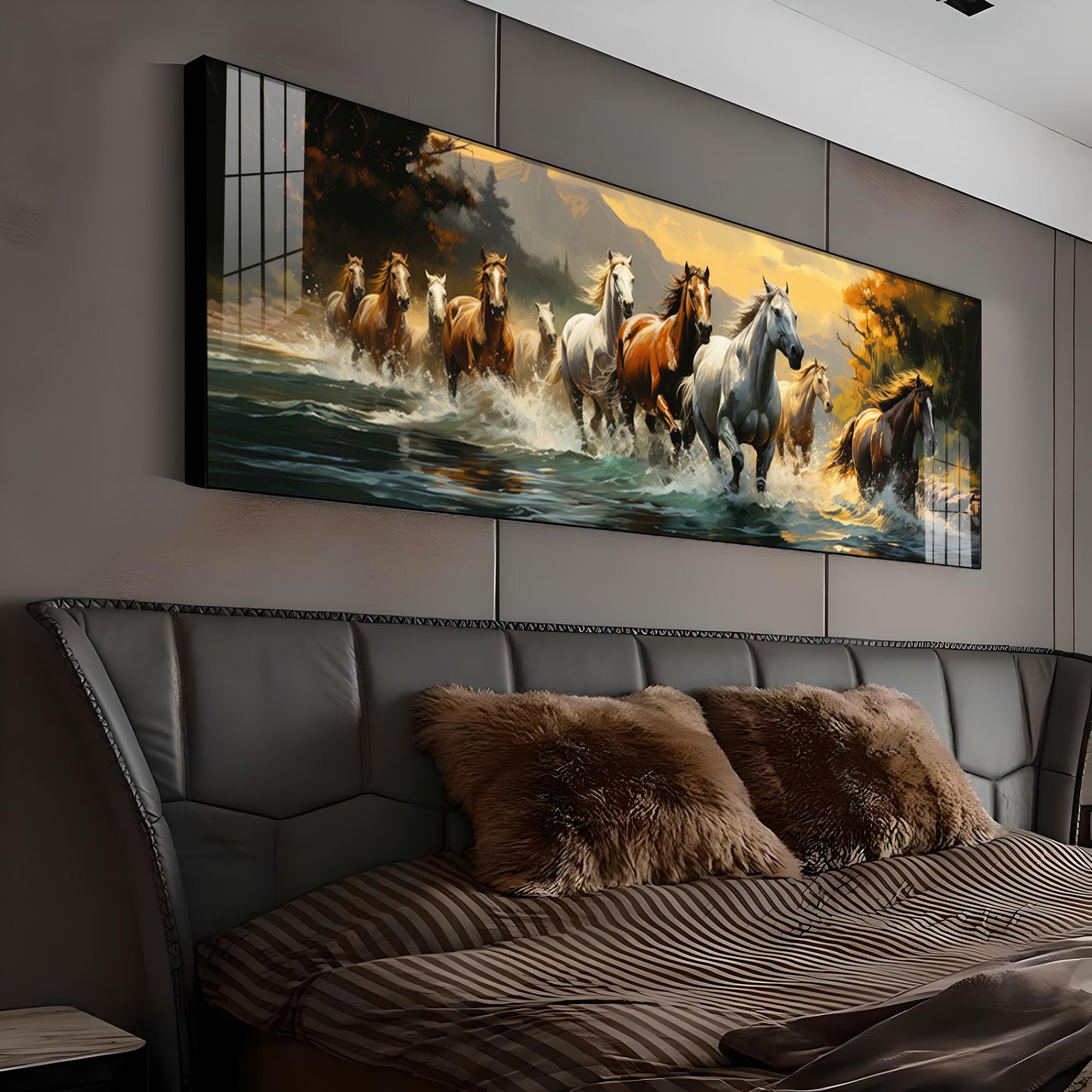Horses in Harmony Premium Acrylic Horizontal Wall Art