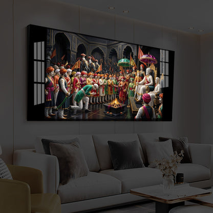 Chhatrapati Shivaji Maharaj Raj Darbar Modern Luxury Backlight Horizontal Wall Art