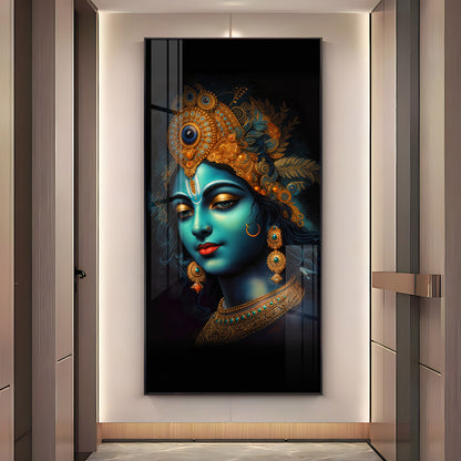 Lord Shree Krishna Premium Acrylic Vertical Wall Art