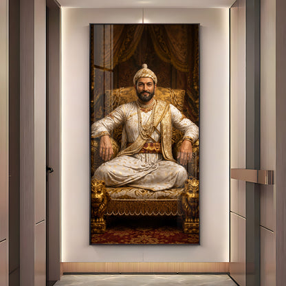 Maratha King Shivaji Maharaj Premium Acrylic Vertical Wall Art