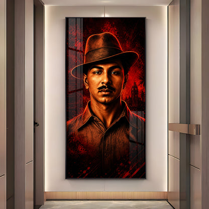 Revolutionary Shaheed Bhagat Singh Premium Acrylic Vertical Wall Art