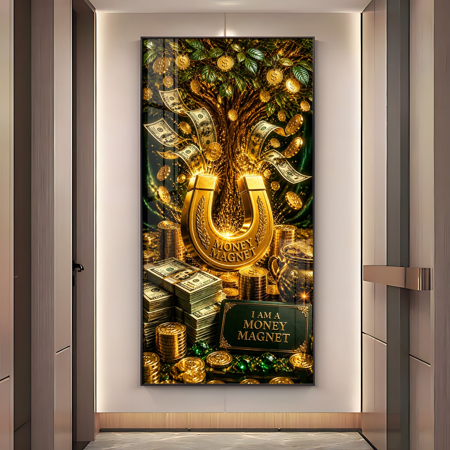 Money Magnet Premium Acrylic Vertical Wall Art