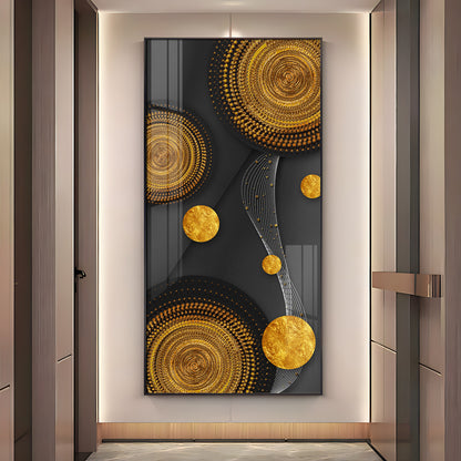 Gold Circle Shape Premium Acrylic Vertical Wall Art