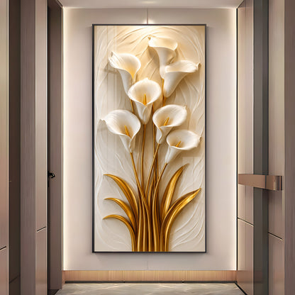 White Calla Lilies Flowers Premium Acrylic Vertical Wall Art
