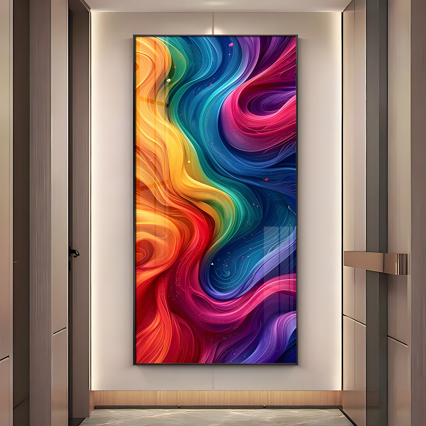 Color Swirl Abstract Premium Acrylic Vertical Wall Art