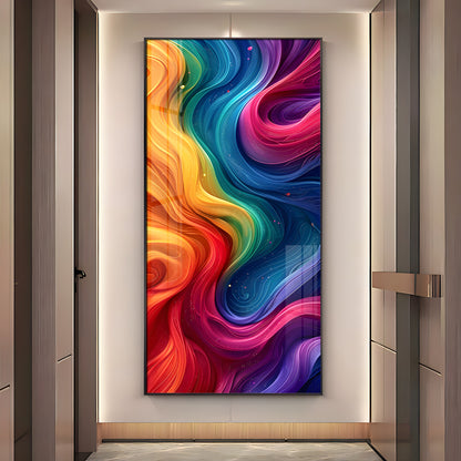 Color Swirl Abstract Premium Acrylic Vertical Wall Art
