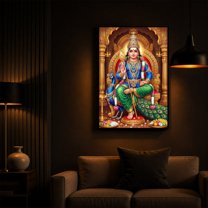 Murugan Bhagwan Modern Luxury Backlight Vertical Wall Art