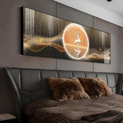 Deer In The Golden Halo Premium Acrylic Horizontal Wall Art