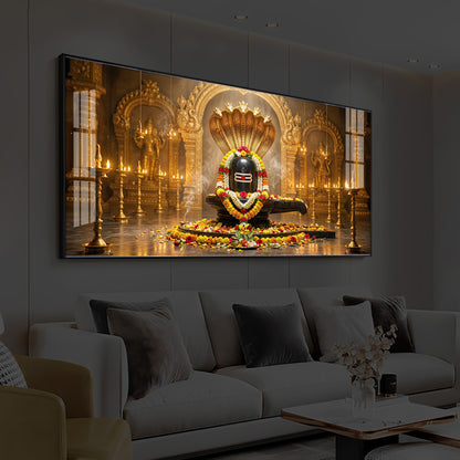 Bholenath Ji Modern Luxury Backlight Horizontal Wall Art