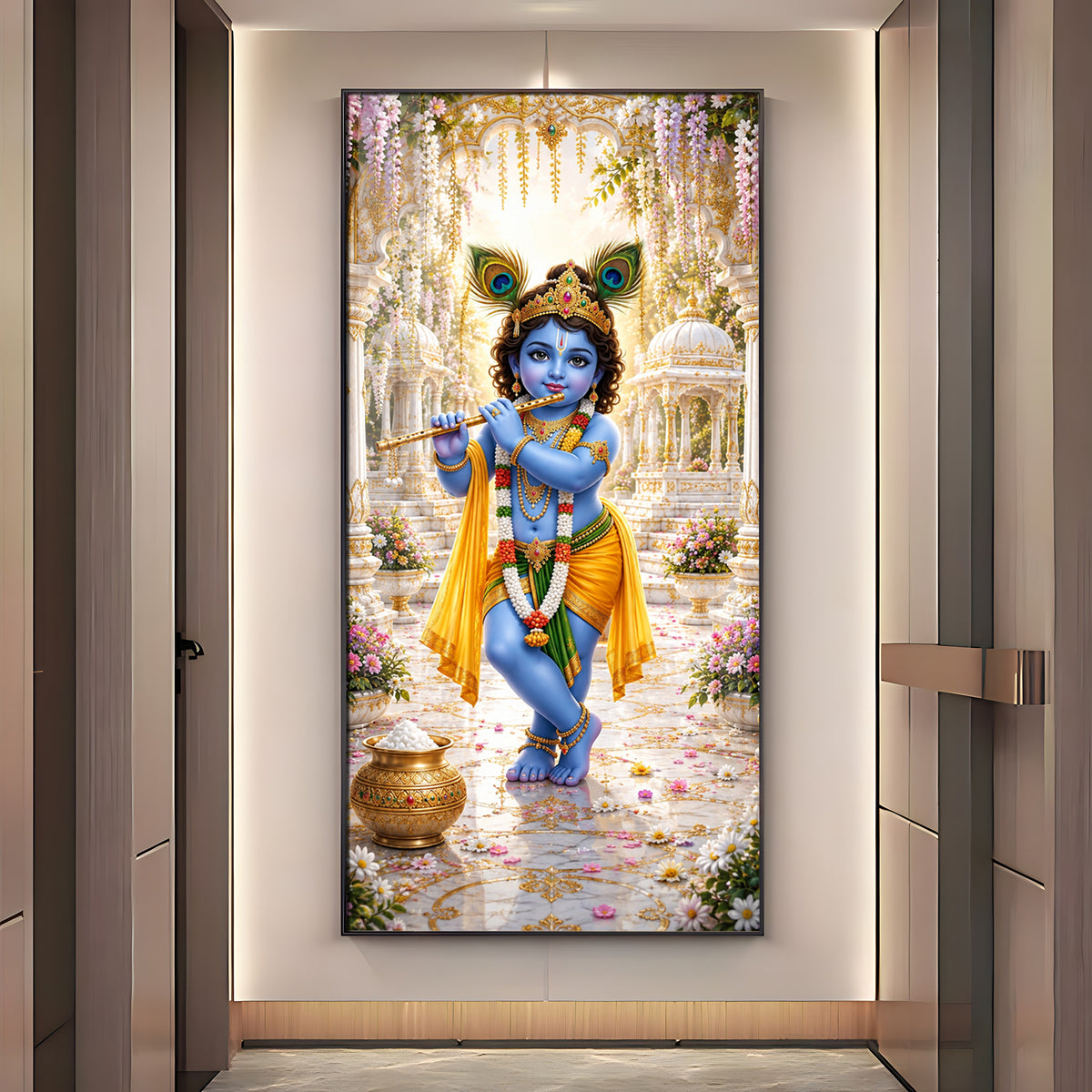 Divine Baal Gopal Premium Acrylic Vertical Wall Art