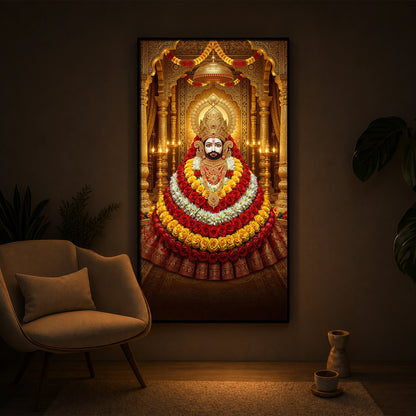 Khatu Shyam Baba Modern Luxury Backlight Vertical Wall Art