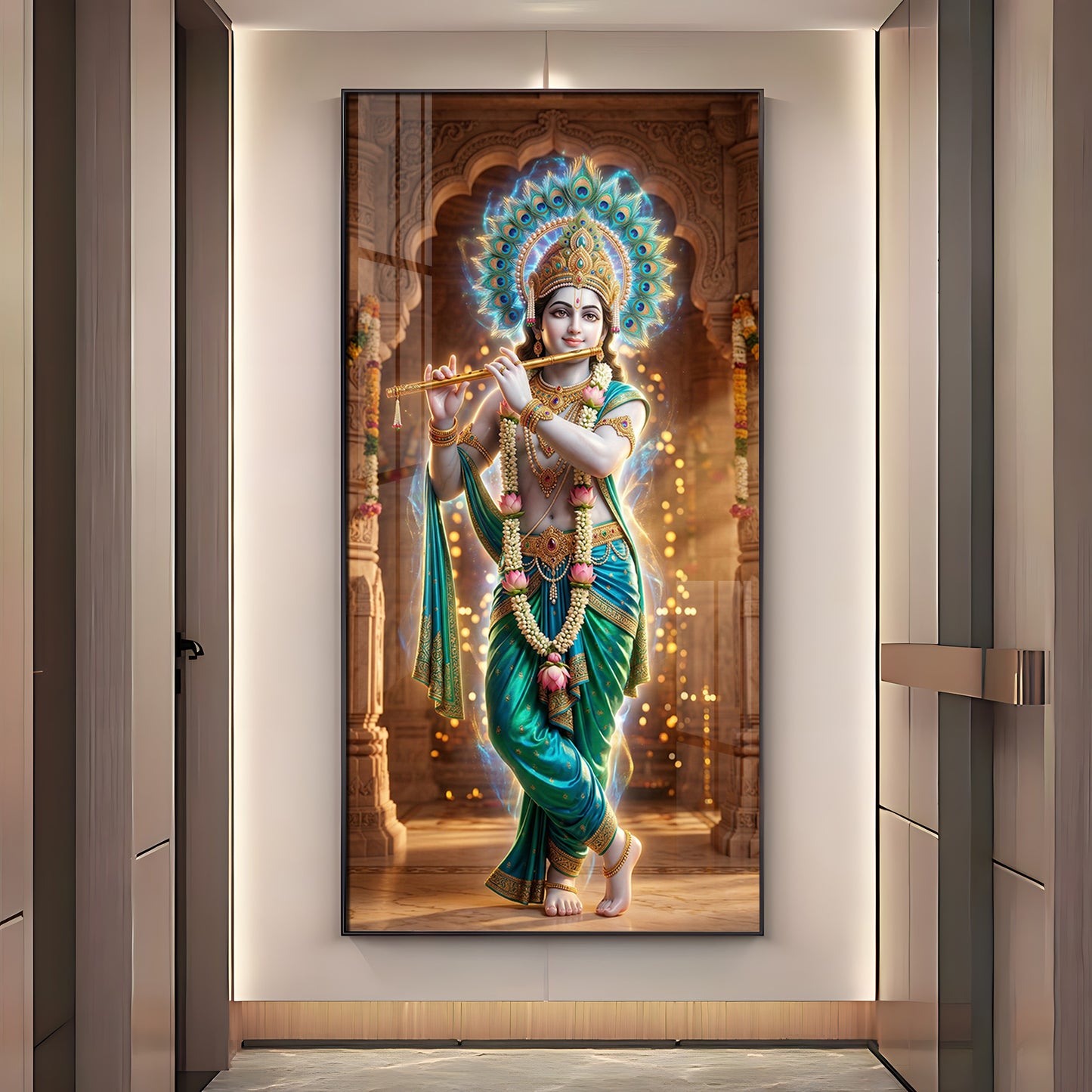 Krishna's Essence High-Definition Premium Acrylic Vertical Wall Art