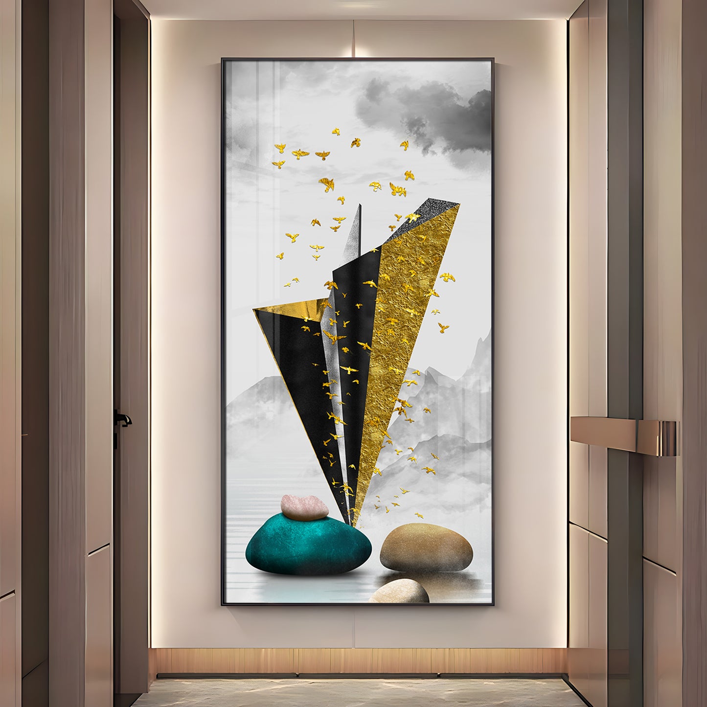 Geometric Minimalist Premium Acrylic Vertical Wall Art