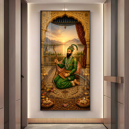 Sacred Guru Gobind Singh Ji Royal Courtyard Premium Acrylic Vertical Wall Art