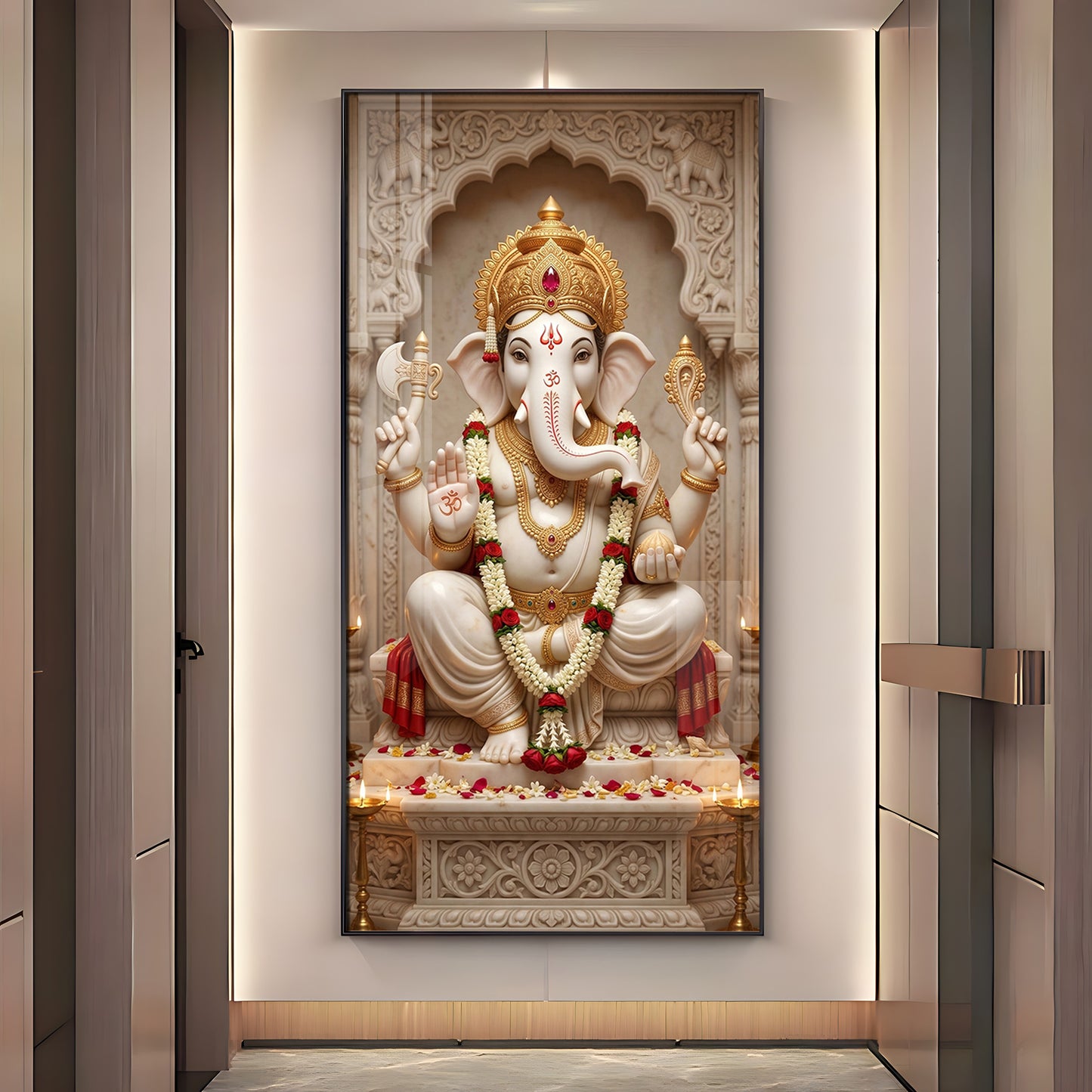 Divine Ganesh Ji Essence Premium Acrylic Vertical Wall Art