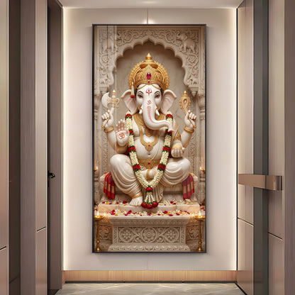 Divine Ganesh Ji Essence Premium Acrylic Vertical Wall Art
