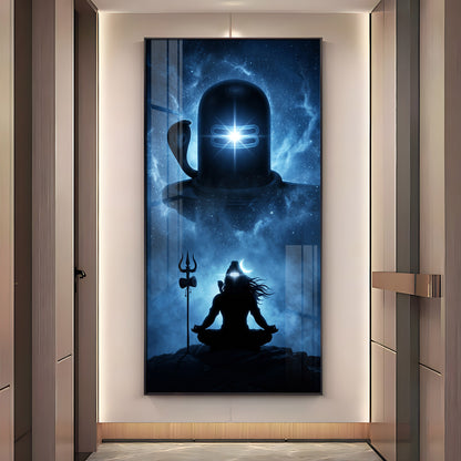 Mahadev in Deep Meditation Premium Acrylic Vertical Wall Art
