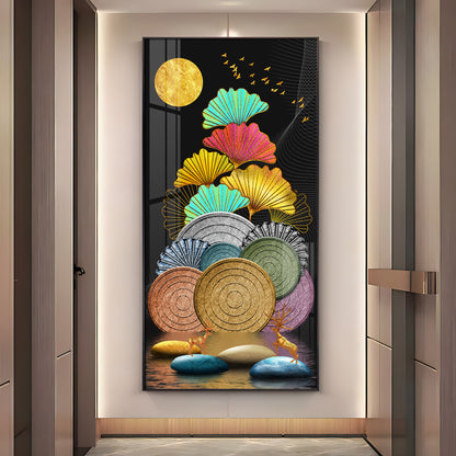 Multi Color Ginkgo Leaf Wall Premium Acrylic Vertical Wall Art