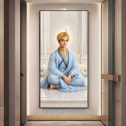 Divine Guru Harkrishan Sahib Premium Acrylic Vertical Wall Art