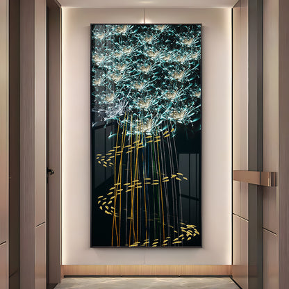 Fishes With Flowers Premium Acrylic Vertical Wall Art