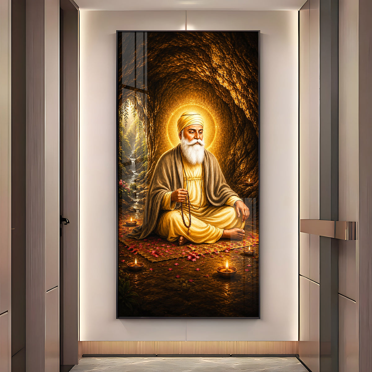 Divine Guru Nanak Dev Ji Premium Acrylic Vertical Wall Art