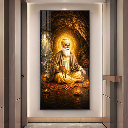 Divine Guru Nanak Dev Ji Premium Acrylic Vertical Wall Art