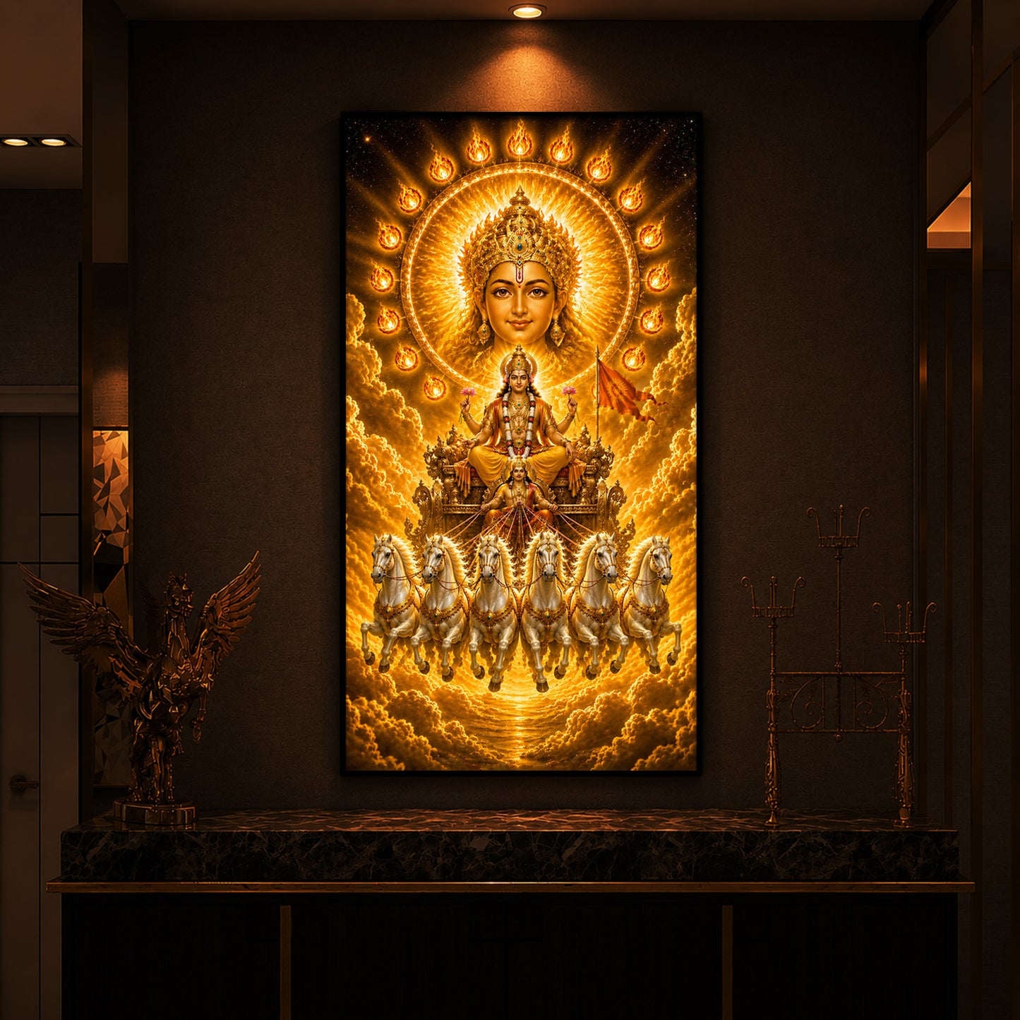 Lord Surya Modern Luxury Backlight Vertical Wall Art
