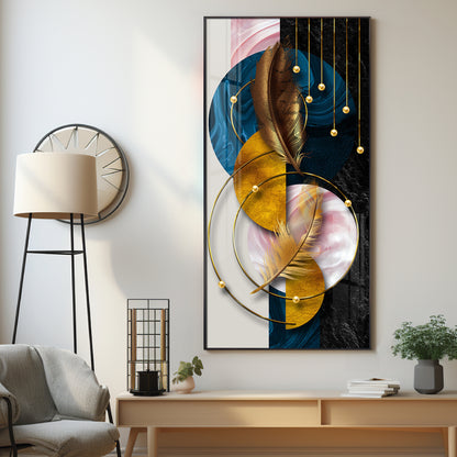 Luxurious Abstract Background With Feather Premium Acrylic Vertical Wall Art
