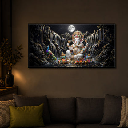Spiritual Ganesha Modern Luxury Backlight Horizontal Wall Art