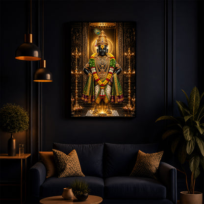 God Vitthal Modern Luxury Backlight Vertical Wall Art