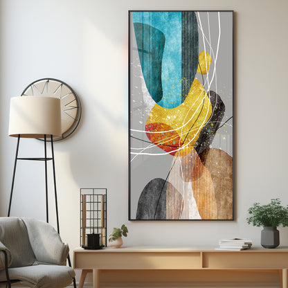 Abstract Textured Elements Premium Acrylic Vertical Wall Art