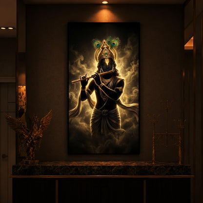 Krishna Modern Luxury Backlight Vertical Wall Art