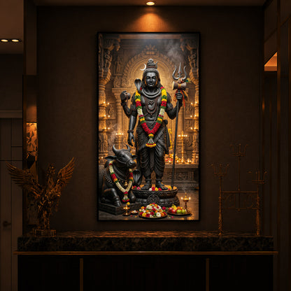 Divine Shivay Modern Luxury Backlight Vertical Wall Art