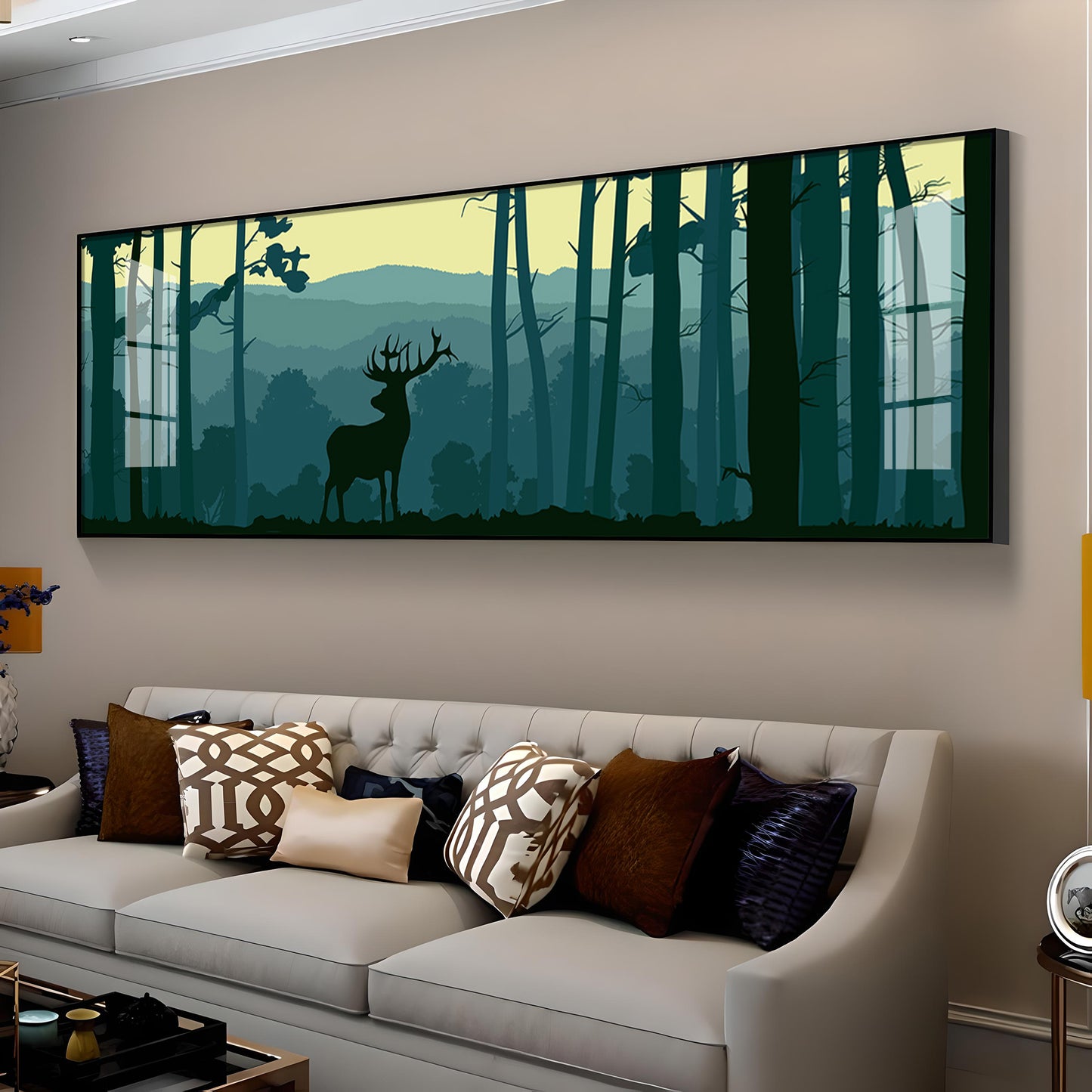 Deer In Forest Premium Acrylic Horizontal Wall Art
