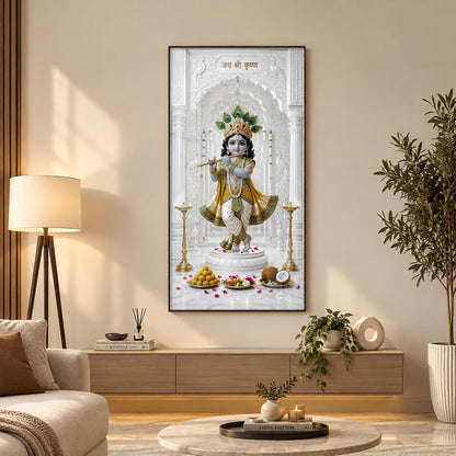 Jai Shree Krishna Premium Acrylic Vertical Wall Art