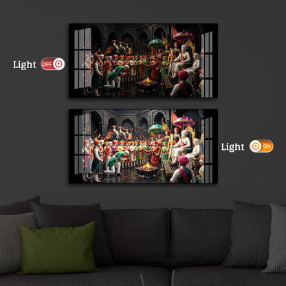 Chhatrapati Shivaji Maharaj Raj Darbar Modern Luxury Backlight Horizontal Wall Art