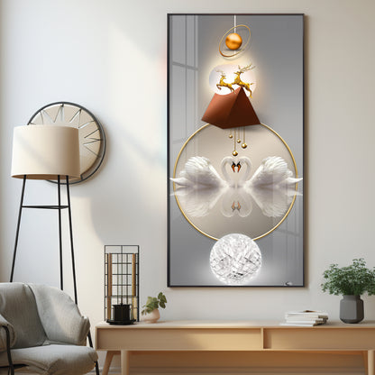 Reflective Elegance Premium Acrylic Vertical Wall Art